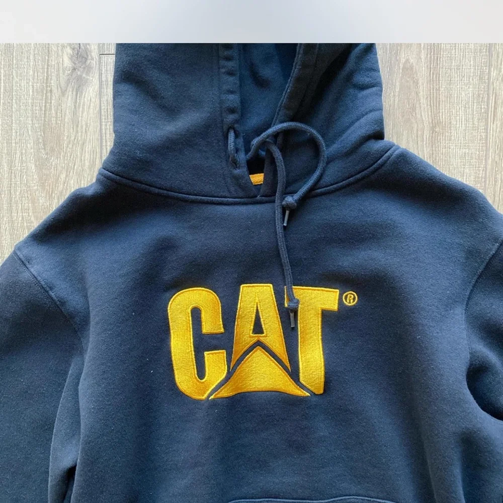 Caterpillar Black Hoodie for Cats with Gold Logo